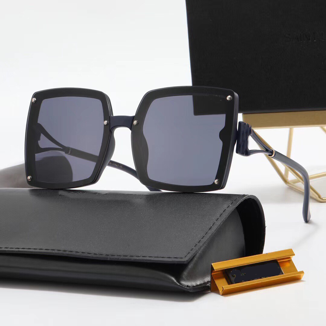 

Fashion designer Sunglasses barge frame rectangle square Sunglass for men women polarize oversized eyeglasses Lunettes de soleil side letter Goggle eyewear
