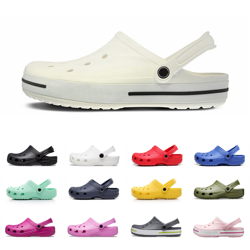 

croc slides mens womens slipper Black White clog sandals Buckle outdoor beach unisex anti-slip Designer Slip-on waterproof nursing slide, #20 m4-m7