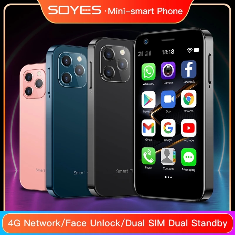 

Unlocked Soyes XS12 Cell phone Supper Mini 4G Smartphone 3GB 32GB/64GB Dual Sim Ultra Thin Card Mobile WIFI Bluetooth Student Pocket Cellphone Suppot Google Play, 3gb+32gb black