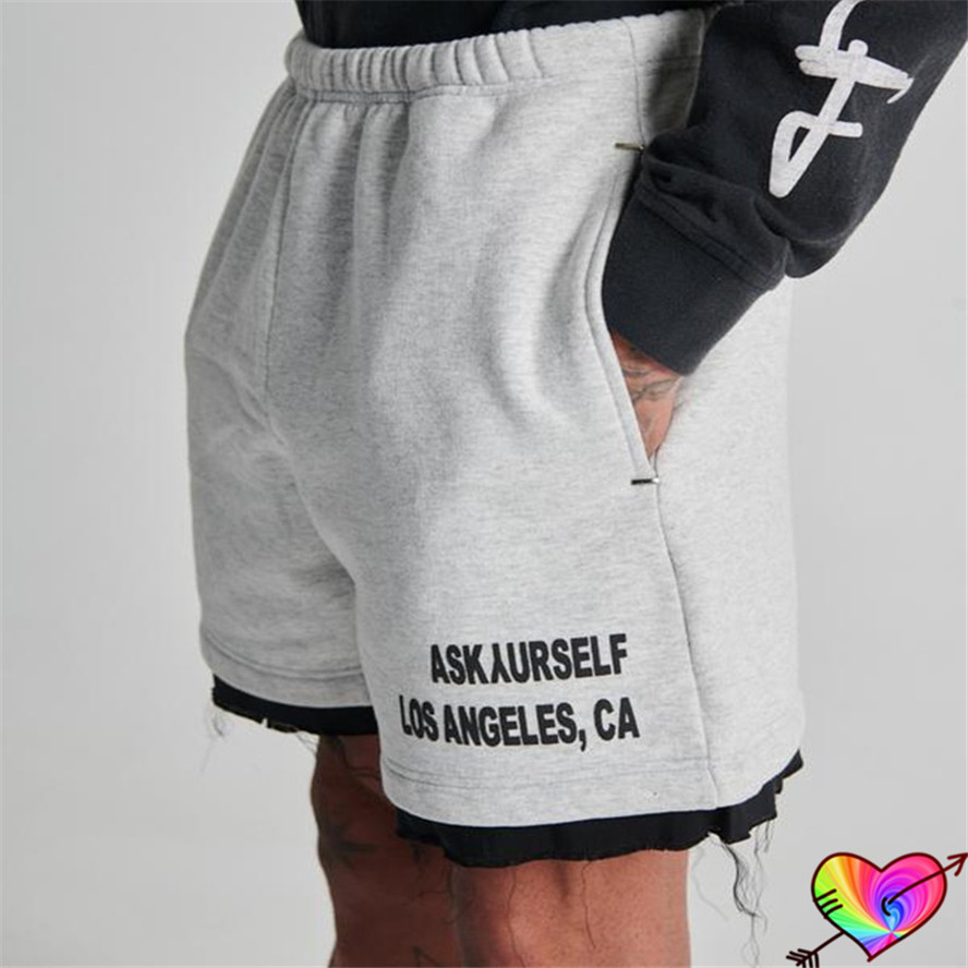 

Grey Layered Shorts 2022 Men Women 1 High Quality Puff Print Shorts Zipper Pockets Breeches