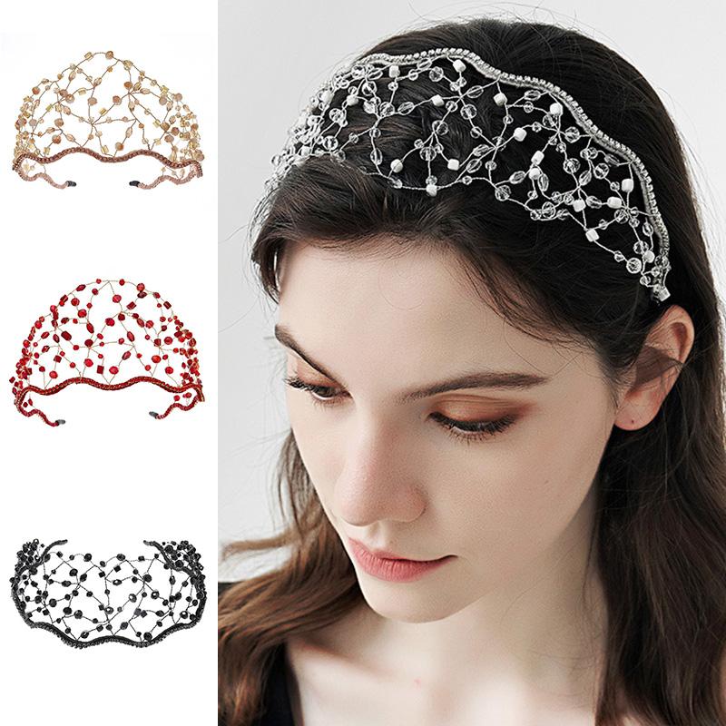 

Headpieces Exquisite Hair Hoop Hand-woven Headdress Female Performance Catwalk Accessories Bride Wedding Jewelry Crowns For WomenHeadpieces