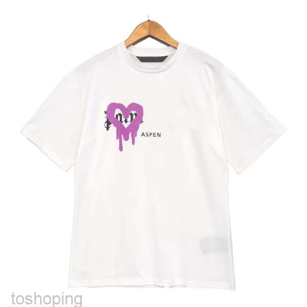 Designer de T-shirt de luxe Marque Palms Angels Angel t-shirt Pa Vêtements Lettre de pulvérisation à manches courtes Printemps Été Marée Hommes e