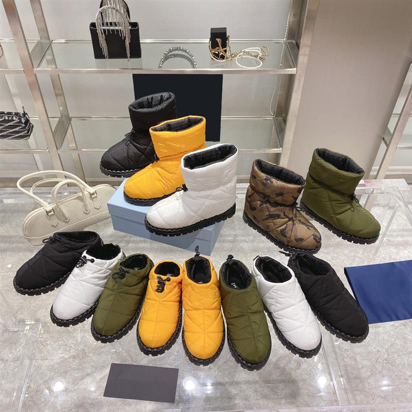

women Quilted nylon mid boots Down boot Womens booties Space shoes Quilted nylon slip-on shoes Designer Bootis flat shoe248b