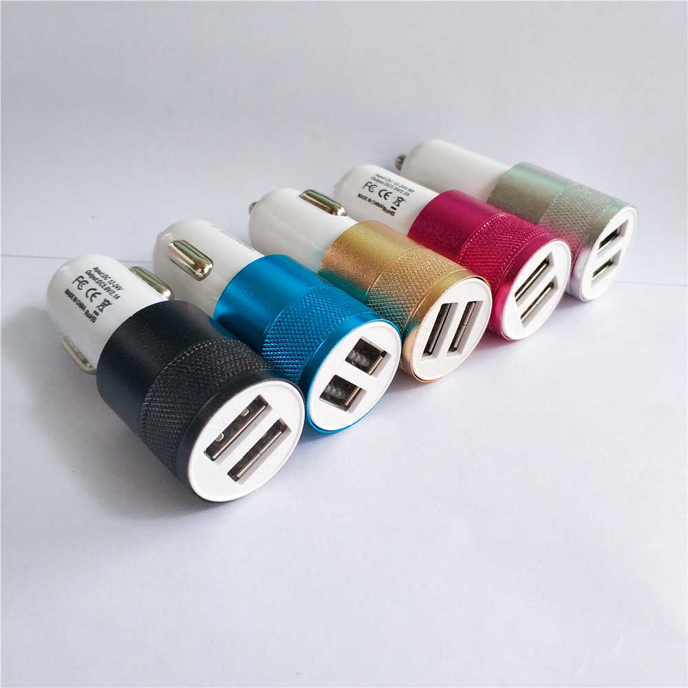 

Vitog Dual USB Car Charger Adapter 3.1A 2 USB Ports Universal Intelligent Charging Auto Vehicle Metal Charger For Smart Phone Tablet