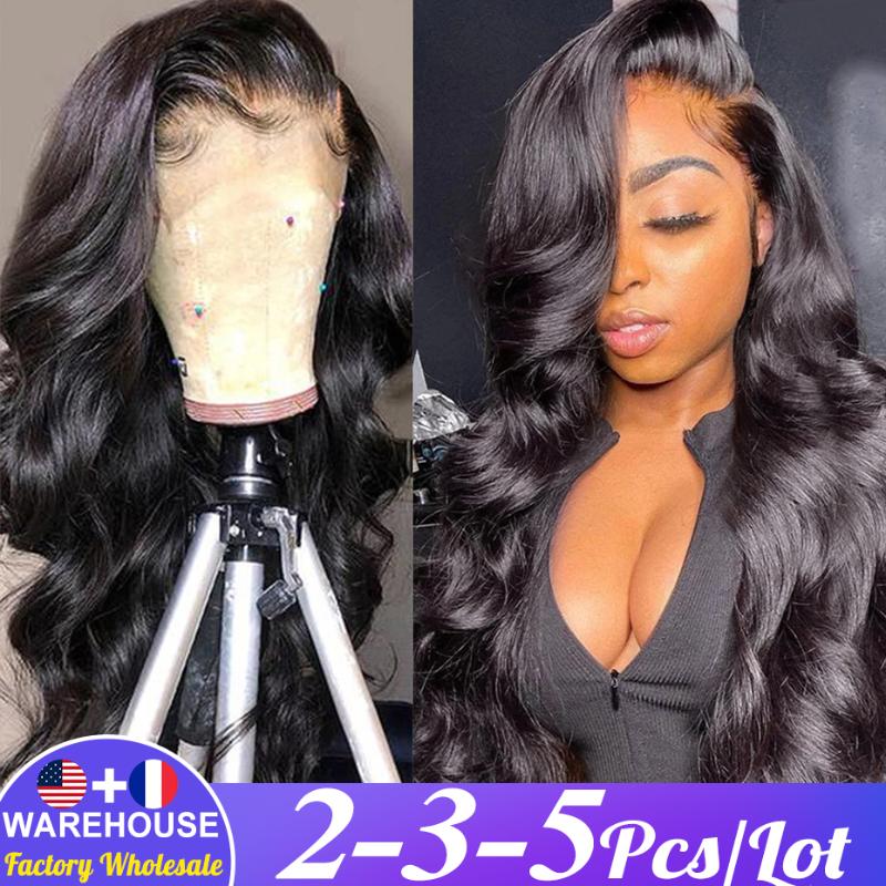 

Lace Wigs 2-3-5 Pieces/Lot HD Transparent 13x4 Front Wig Human Hair Brazilian Body Wave Closure Wholesale Remy JarinLaceLaceLace, As pic