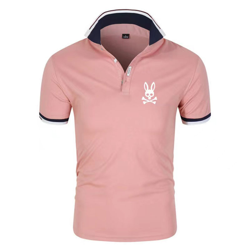 

Mens Casual Polo Shirts Psychological Rabbit Animal Print Summer Men Short Sleeve T Shirts Fashion Lapel Slim Fit Solid Color, Customize