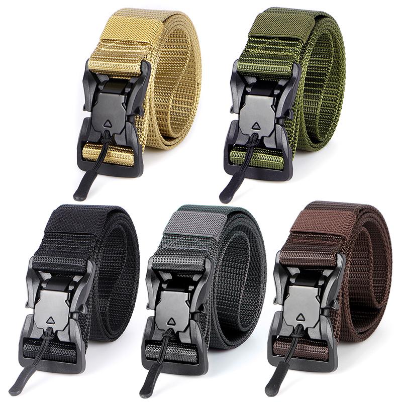 

Belts Tactical Belt For Men Military Equipment Combat US Army Training Nylon Magnetic Buckle Waist Outdoor Hunting Tourzoo, Black