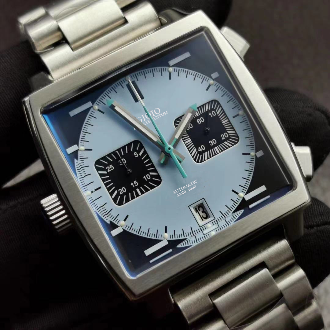 

Men Black Blue Quartz Chronograph Blue Gulf Watch, Red