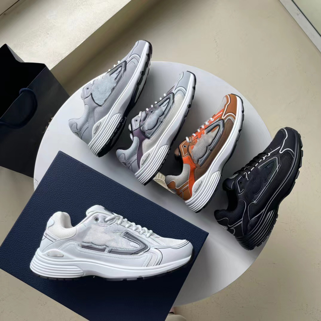 

Designer Sneakers B30 Men Casual Shoes Women Vintage Chunky Calfskin Mesh Grey Technical Oblique Runner Trainers Outdoor Shoe