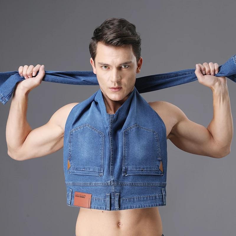 

Men's Jeans Men Business Casual Slim Fit Classic Style Blue Elastic Cotton Denim Pants Brand High Quality TrousersMen's, 009 black