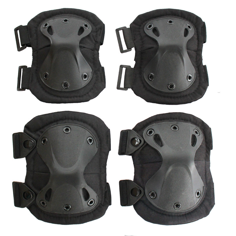 

Tactical Paintball Airsoft Hunting War Game Knee Elbow Protector Outdoor Military Army Pads Set, Dark grey