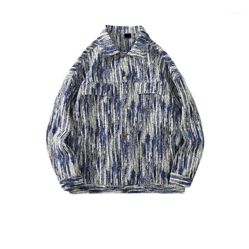 

Men's Casual Shirts Autumn/winter High Street Denim Jacket Loose Long Sleeve Vintage Men Shirt Sweetshirt Clothing, Gray