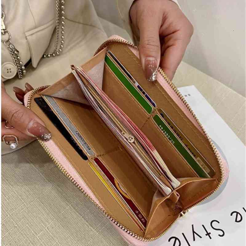 

2022 Genuine Leather Long Clutch Women's Wallet Luxury Brand Money Bag, Blue