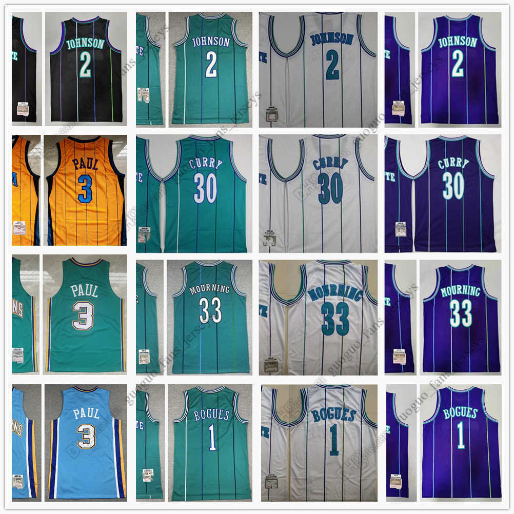 

Retro Mitchell and Ness Basketball Jerseys 1 Tyrone Muggsy 2 Larry Johnson 3 Chris Paul 30 Dell Curry 33 Alonzo Mourning, Picture