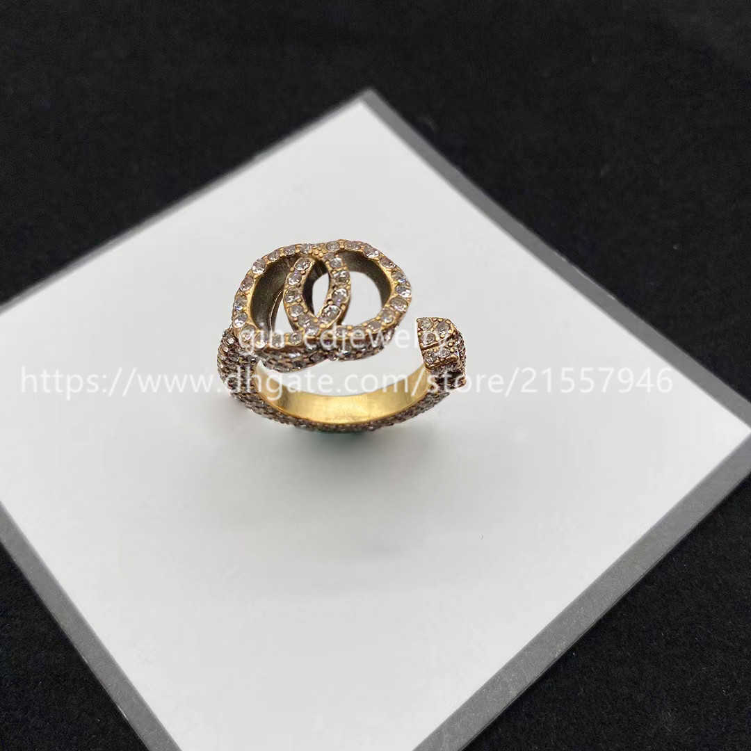 

ring gap hollowed out and diamond inlaid with old fashion brass multi-layer pearl ring net