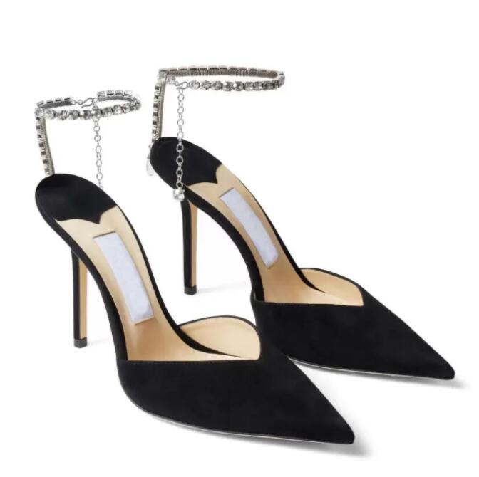 

Luxury Brands Lady Sandals Shoes Genuine leather red sole High Heels For Bridal Wedding Dress Pearl Embellishment Women Elegant Romantic Lace Up Gladiator Pumps