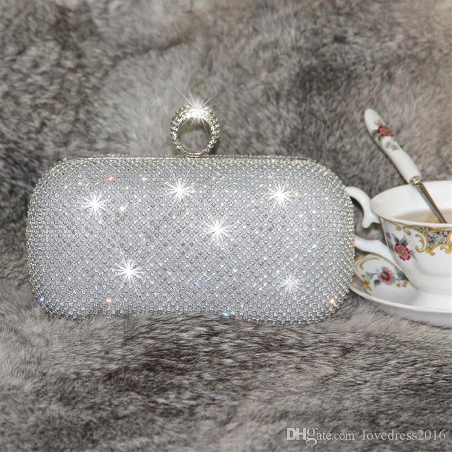 

Sparkling Sequian Beaded Bridal Hand Bags Girls Party Knucklebox Bridal Accessories cheap Beaded Clutches2786