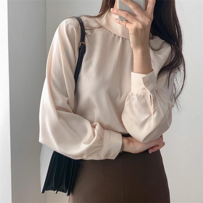 

Women' Blouses & Shirts HziriP Stylish Elegance Women OL Solid Gentle Office Lady Large Size Tops Pullovers Streetwear High Quality Chic Lo, Photo color