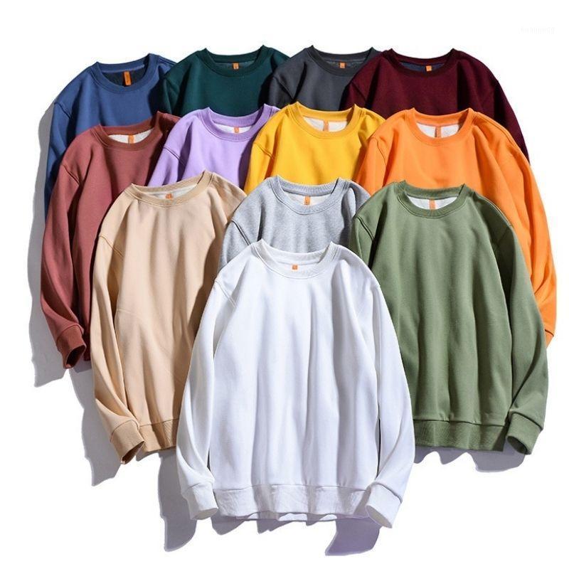 

Women' Hoodies & Sweatshirts Obrix Fashionable Casual Style Warm Loose Unisex Sweatshirt Long Sleeve O-Neck Thick Solid Color Cotton Hoodie, Beige