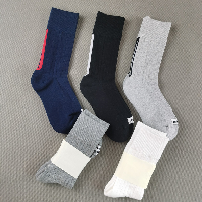 

Italian Style Cotton Socks Men Women Brand Sports Socks Cotton Embroidery 3pairs Tube Socks CX220322, Blue