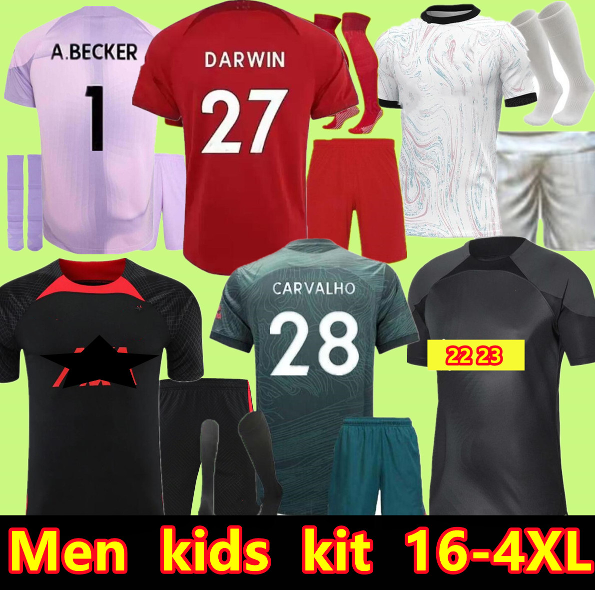 

22 23 season home away 3rd soccer jerseys Carvalho 2022 2023 Mohamed Diogo Luis DIaz football shirts men kids kit uniform Fabio Alexander Arnold DARWIN 27 Alisson 4XL, Wine red