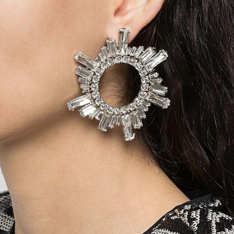 

Dangle & Chandelier Fashion Women Shiny Rhinestone Sunshine Styles Earrings Jewelry Boutique Evening Dress Statement AccessoriesDangle