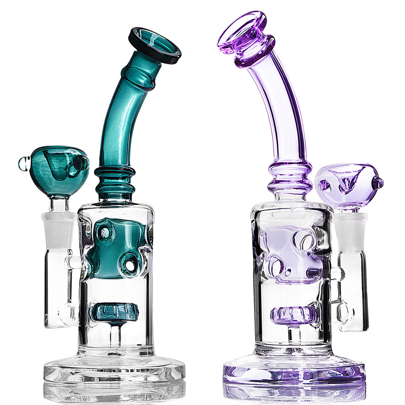 

High quality hookah curved straight tube green fab egg with head accessories 8. 4 inches high glass bongs