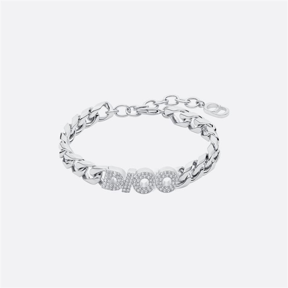 Bracelet épais de mode pour les bijoux de créateurs unisexes Lettre de luxe D Mens Chin Bracelets Bracelets en diamant de haute qualité D2110264H