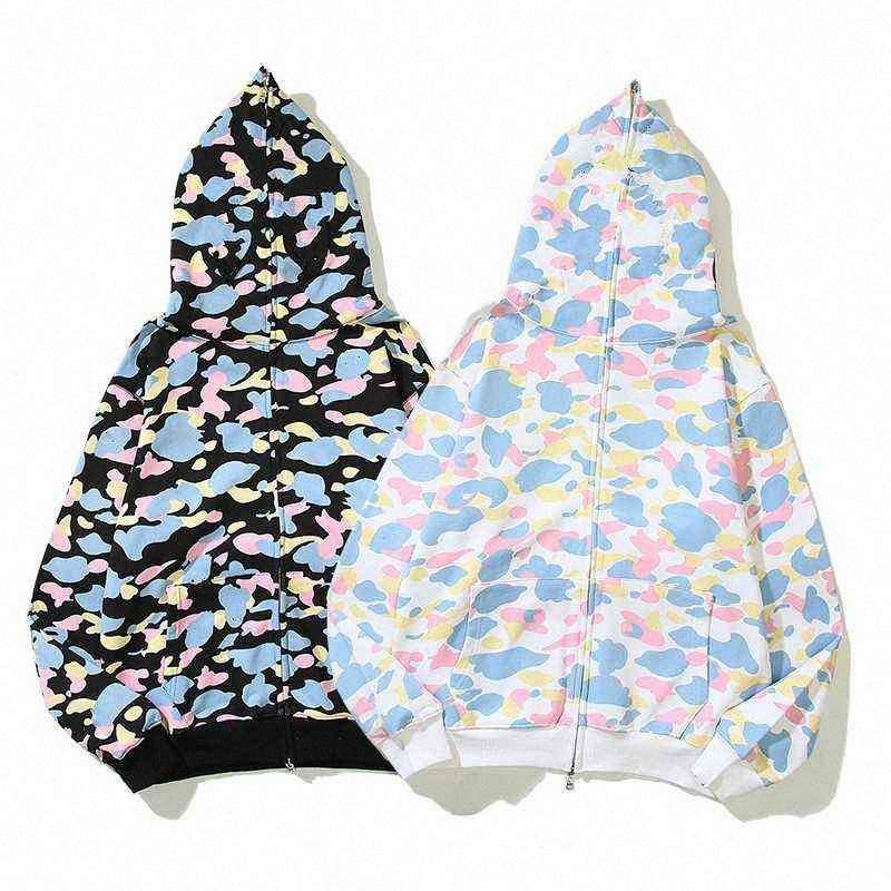 

Mens hooded Hoodies Fashion Mens Stylist Cartoon camouflage Printing Jacket Men Womens High Quality cardigan Casual Sweatshirts 5 Colors j1VV#