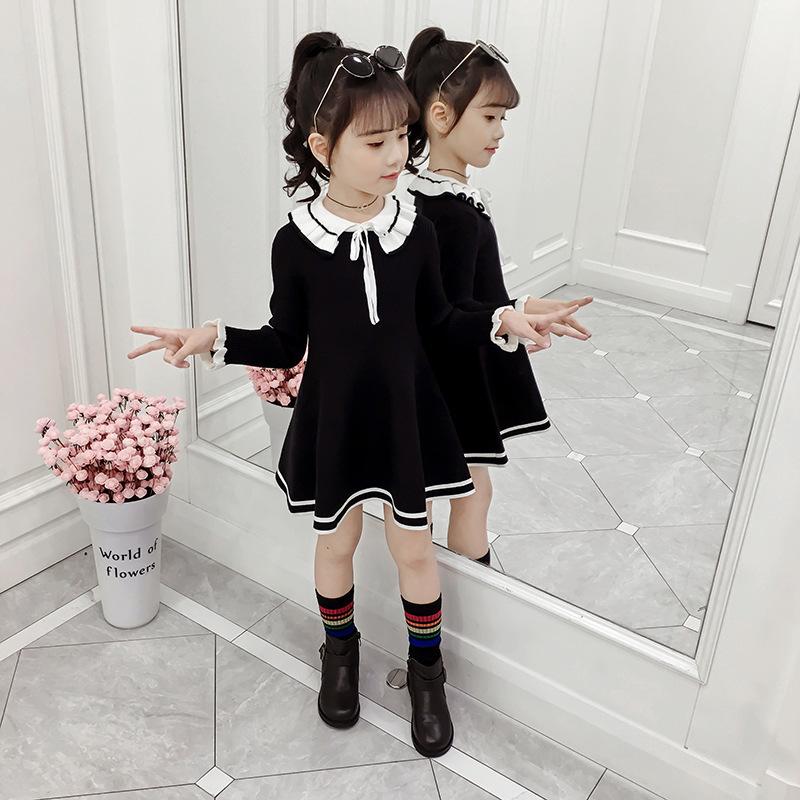 

Girl's Dresses Princess Dress For Girls Preppy Style School Clothing 8Y 12Y Xxx Size Lovely Clothes Spring And AutumnGirl's, Black