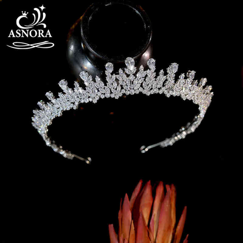 

Luxury Bridal Crown Lengthened Tiara Cubic Zirconia Inlaid Headband Elegant Headdress Prom Hair Accessories Wedding Jewelry AA220323