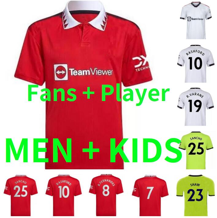 

MAN 2022 2023 UTD POGBA SANCHO soccer jerseys 22 23 B. FERNANDES RASHFORD CAVANI MARTIAL LINGARD VARANE GREENWOOD SHAW football shirt Men kids kit fans Player version