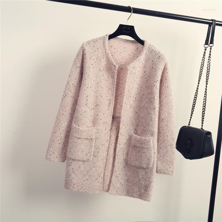 

Women's Knits & Tees Wool Knit Cardigan Coat Women Sweater Autumn Winter Fixture Color Korean Female Loose Jumper Clothing Vestidos Kenn22, Beige