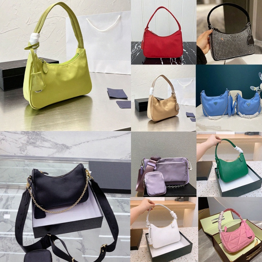 

Re-Edition 2005 Re-Nylon 2000 mini bag Saffiano leather chains crossbody duchess handbag 25 Hobo shoulder bags 3 in 1 solid color women luxury Designer bag, Customize