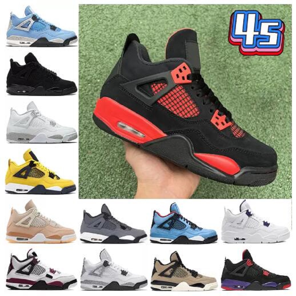 

2022 4 4s Mens Basketball Shoes Sneakers red thunder university blue black cat white oreo shimmer cement what the fire red men women Sports Trainers Sneaker, # 17
