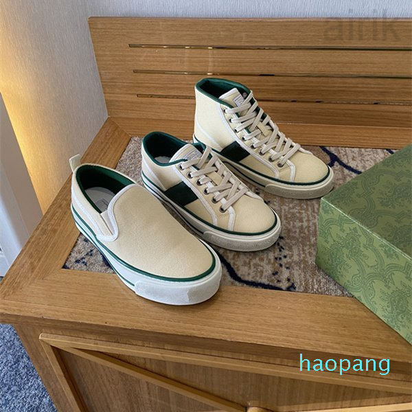 

Italy Luxury Designers Sneakers Houndstooth Women Shoes Beige Jacquard Denim Low-top/High-top/Slip-On Tennis 1977 Sneaker, Color 05 = lace-up + high-top