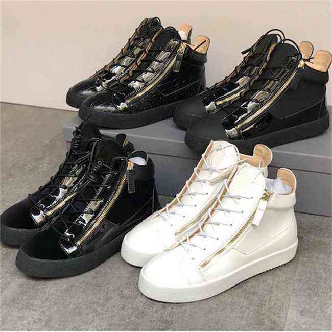 

Designer Kriss Sneakers Frankie Casual Shoes Zipper Claskin Black Velvet Heighten Shoe High Low-top Platform Trainers Luxury All-match, Color 3
