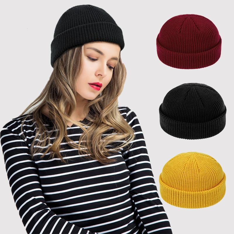

Berets Design Beanies Hat For Women Men Fashion Winter Skullies Cap Knitted 7 Colors Thermal Warm, White