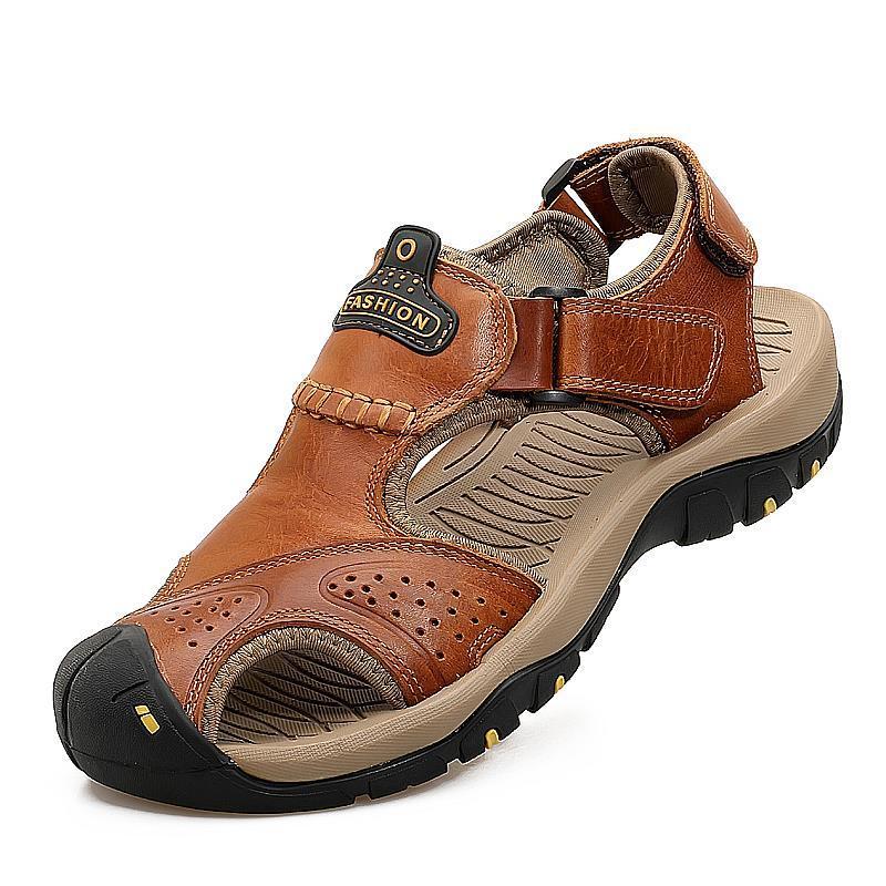 

Sandals Outdoor Sports Men Summer Leather Baotou Breathable Beach