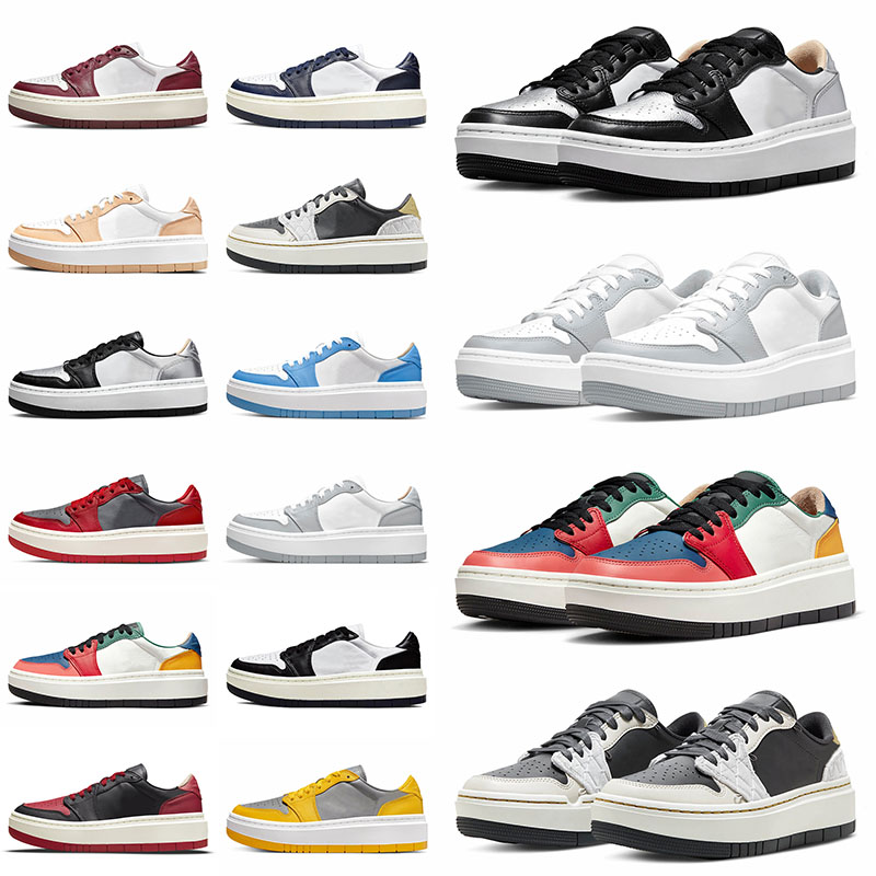

2022 OG Women Mens 1 low Elevate Casual Designer Shoes With Socks University Blue Wolf Grey Silver Toe UNLV Removable Beads Jumpman 1s Trainers Platform Sneakers 36-46, 36-46 silver toe