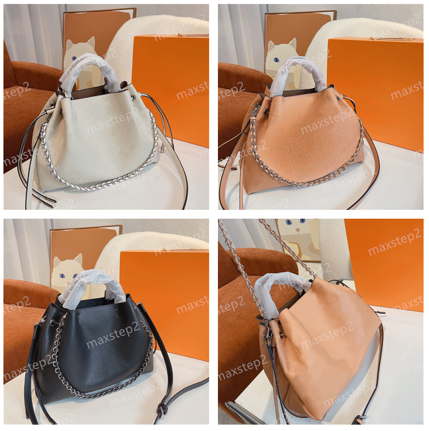 

Designer Handbags BELLA Mahina perforated calf leather Bag Single Shoulder Removable Adjustable Straps Chain Silver-color hardware Tote Bags