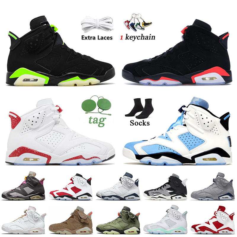 

Wholesale Women Mens 6s Basketball Shoes Jumpman 6 Electric Green Black Infrared Red Oreo UNC Georgetown Mint Foam Bordeaux Midnight Navy Sports Trainers Sneakers, D37 sport blue 40-47