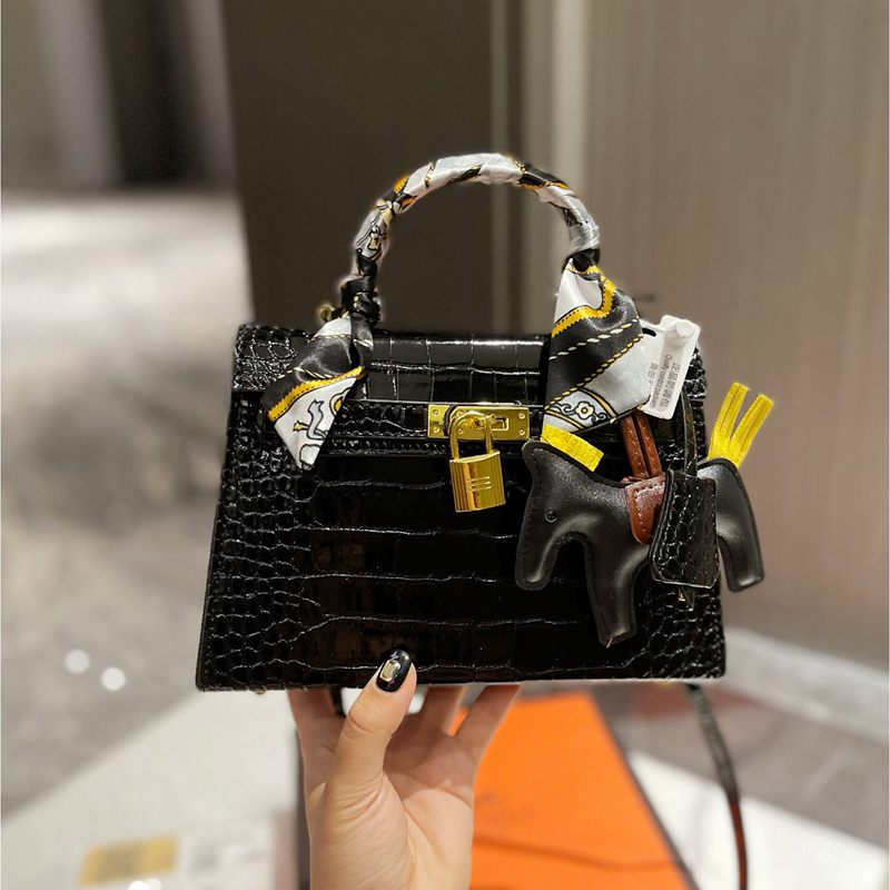 

2022 New Designer Totes Ladies Fashion Crocodile Pattern Kellies Shoulder Bag Top Quality Luxury Mini Handbags Wallet 20cm, Colour 1