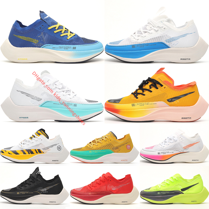 

High Quality ZoomX Fly Next% 2 Running Shoes Newest Hyper Royal Yellow Strike White Photo Blue Aurora Green Ekiden Pack Outdoor Sneakers Size 36-45, #09 volt