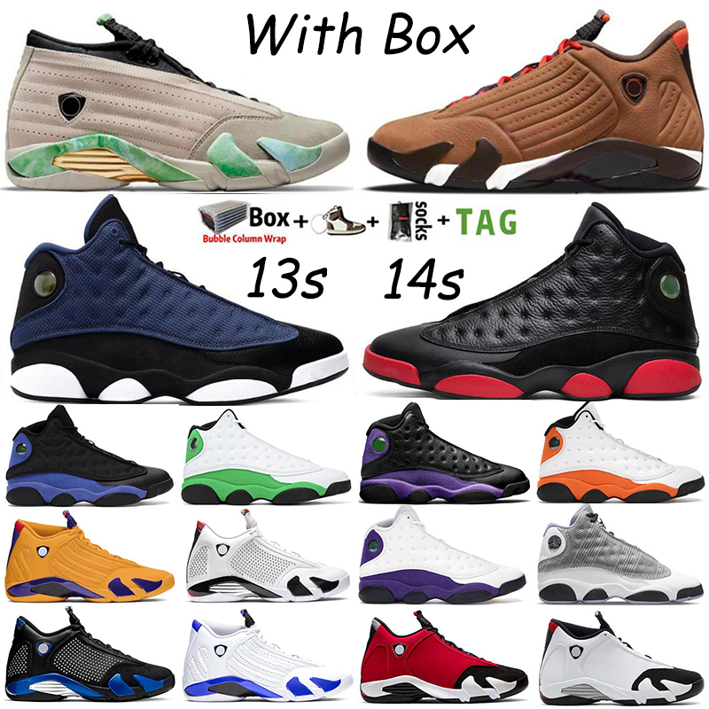 

2022 Mens Basketball Shoes Jumpman High OG 14 14s Aleali May Fortune Winterized Brown university Gold black toe 13 13s Houndstooth Brave-Blue Sport Trainers Sneakers