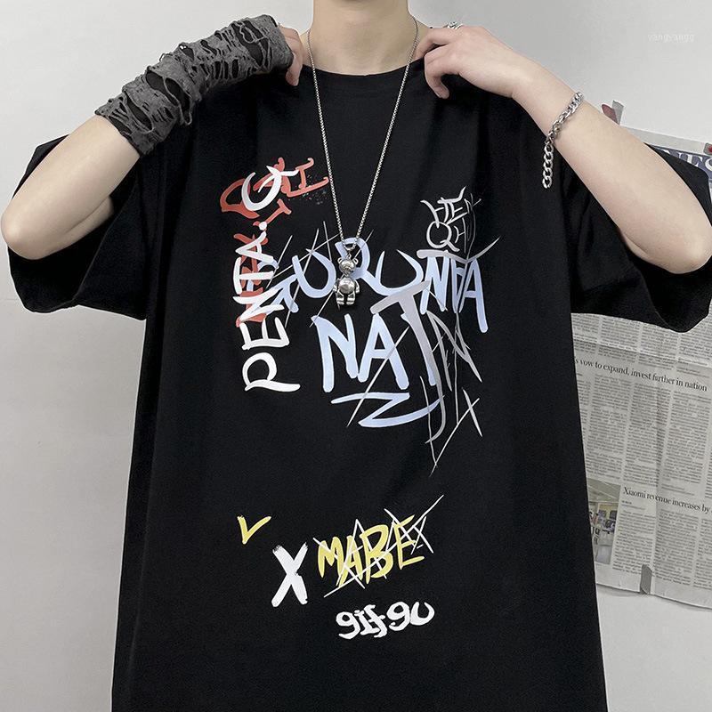 

Men's Casual Shirts Short Sleeve T-shirt Loose Cotton Fashion Brand Large Size Clothes, Denim blue