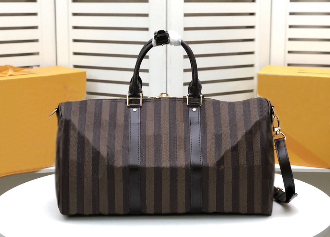 

Luxurys Designer luggage Bags 5A Classic Tote Bag High Quality Luxury Travel Bag 41414 41416 41418 square checkered Canvas unisex 45cm 50cm 55cm big shoulder handbag, White lattice