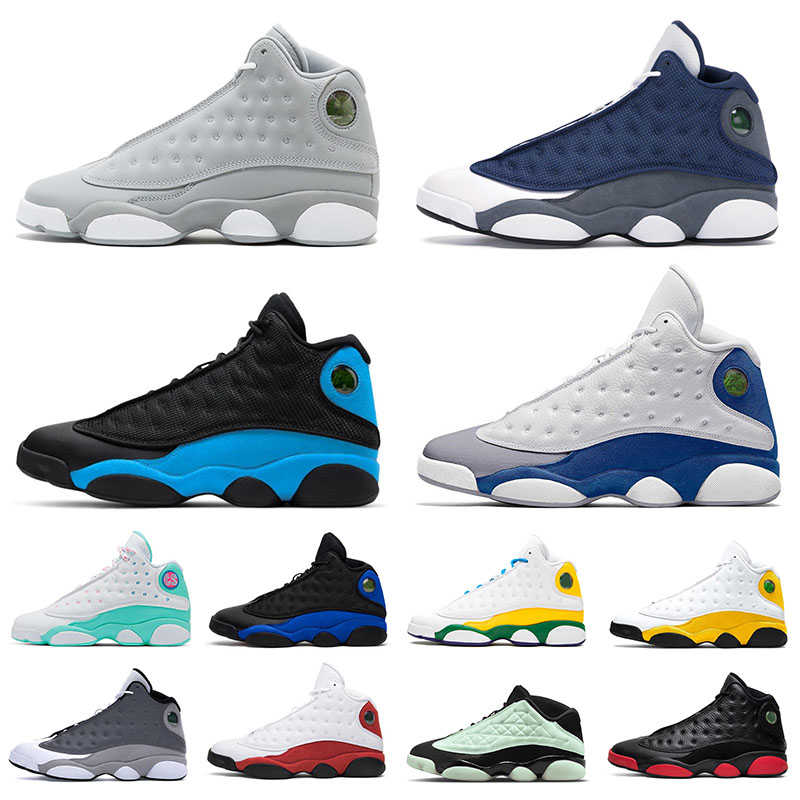 

Original Retro Designer Jumpman 13 13s XIII Basketball Shoes Mens Womens Obsidian Barons Alternate French Blue Olive Green Glitter Sneakers Trainers Size 36-47, 36-47 playground