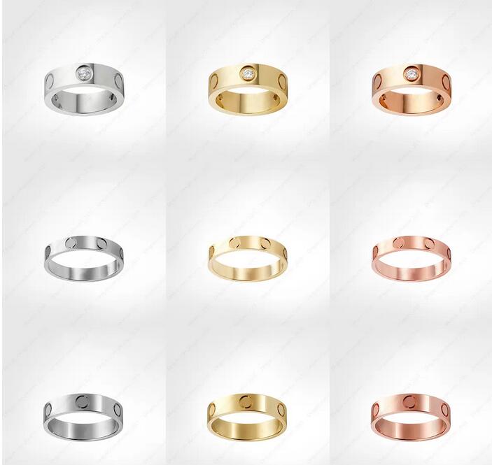 

Love Screw Ring mens Band Rings 3 Diamon designer luxury jewelry women Titanium steel Alloy Gold-Plated Craft Gold Silver Rose Never fade Not allergic