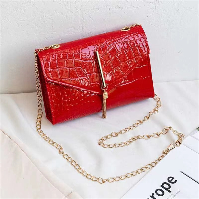 

CLASSIC FLOWER Woman designer hand bag female crossbody chain summer beach lady shoulder tote bag tassel purse for girls, Red